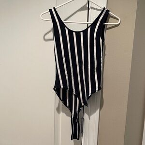 Madewell Black and White Striped Women’s Bodysuit